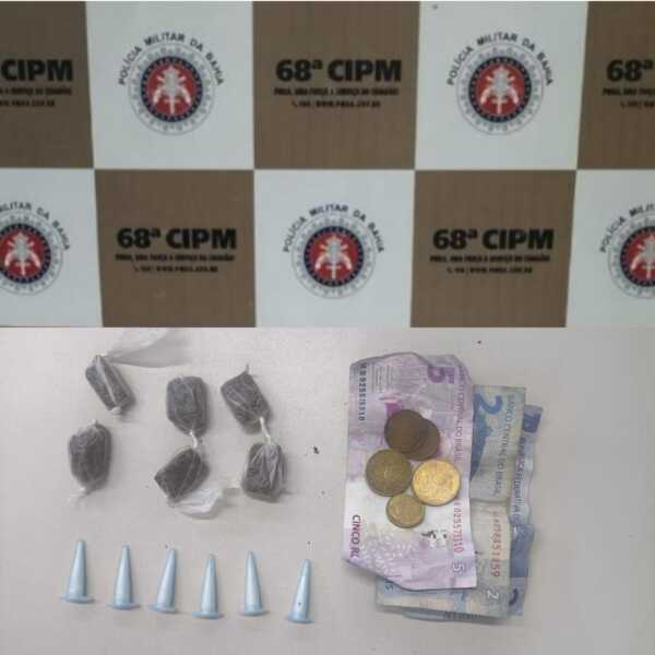 PMBA conduz indivíduo por tráfico de drogas em Ilhéus