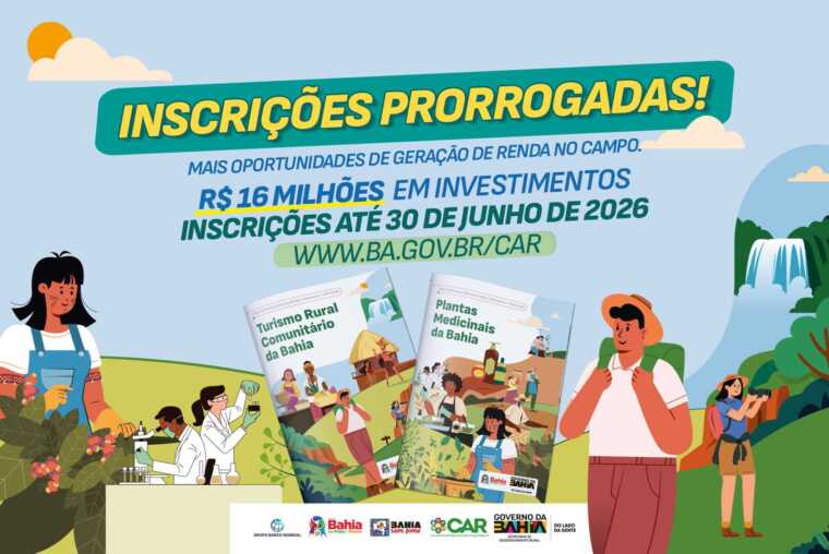  Inscrições para editais de Turismo Rural Comunitário e Plantas Medicinais são prorrogadas até 30 de junho